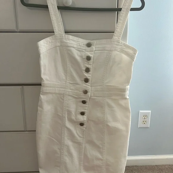 Buddy Love Button-Down Denim Mini Dress in white - Picture 1 of 2